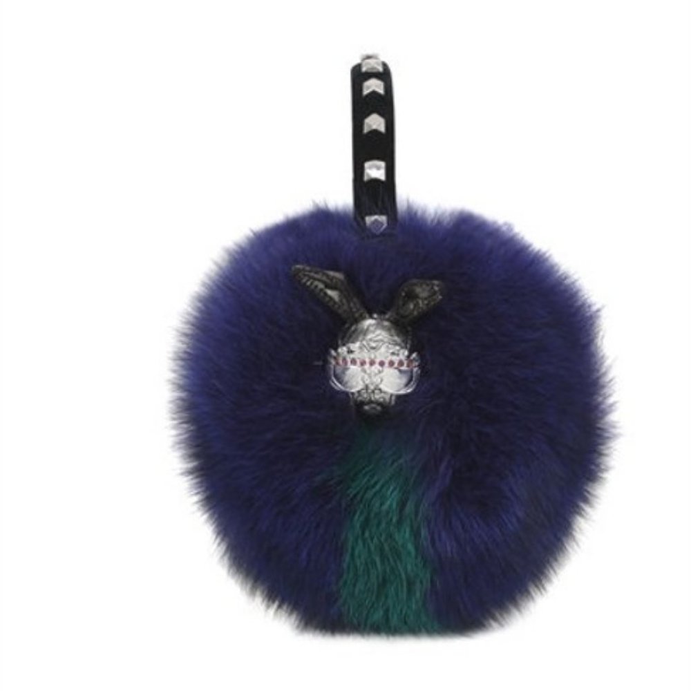 MCM Blue Fur Studded Earmuffs Limited Edition - Picture 2 of 2